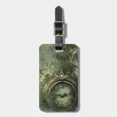 Emerald Green rustieke Steampunk klok (7) Bagagelabel (Voorkant verticaal)