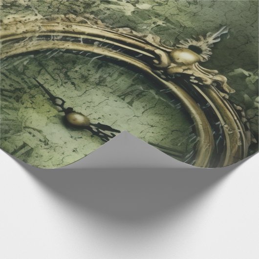 Emerald Green rustieke Steampunk klok (7) Cadeaupapier (Hoek)
