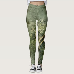 Emerald Green rustieke Steampunk klok (7) Leggings