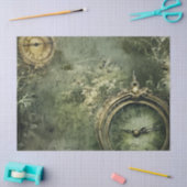 Emerald Green rustieke Steampunk klok (7) Tissuepapier (Craft)