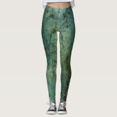 Emerald Green rustieke Steampunk klok (8) Leggings (Voorkant)