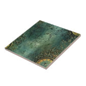 Emerald Green rustieke Steampunk klok (8) Tegeltje (Zijkant)