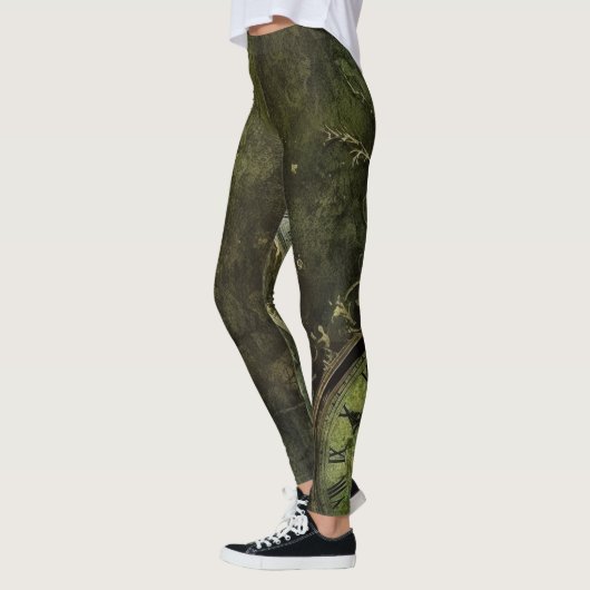 Emerald Green rustieke Steampunk klok (9) Leggings (Links)