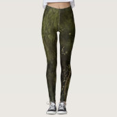 Emerald Green rustieke Steampunk klok (9) Leggings (Voorkant)