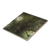 Emerald Green rustieke Steampunk klok (9) Tegeltje (Zijkant)