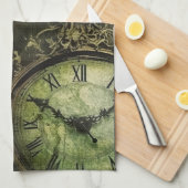 Emerald Green rustieke Steampunk klok (9) Theedoek (Quarter Fold)