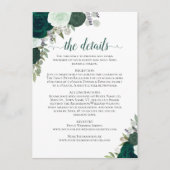 Emerald Green & Sage Rozen Rustieke bruiloft Detai Informatiekaartje (Voorkant)