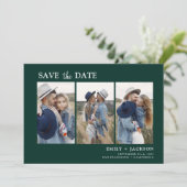 Emerald Green Save the Date 4 Foto eenvoudig (Staand voorkant)