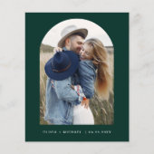 Emerald Green Save the Date Fotoaankondiging Flyer (Voorkant)