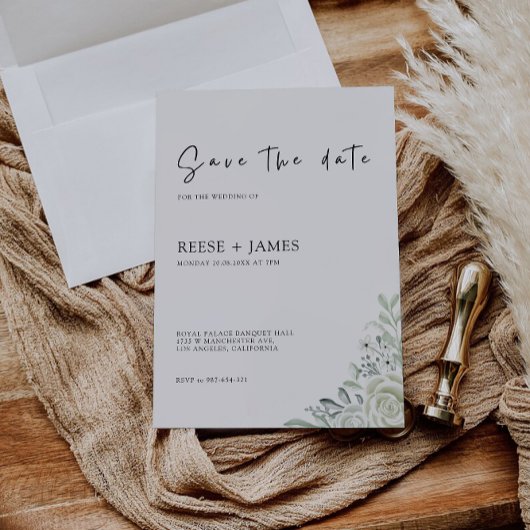 Emerald Green Save the Date Sjabloon Kaart