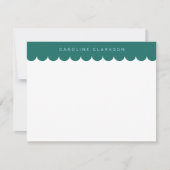 Emerald Green Scallop Border Note-kaart Kaart (Voorkant)
