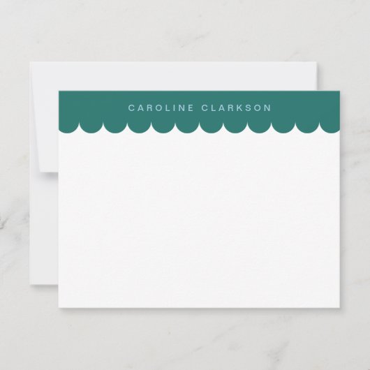 Emerald Green Scallop Border Note-kaart Kaart (Voorkant)