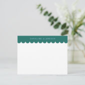 Emerald Green Scallop Border Note-kaart Kaart (Staand voorkant)
