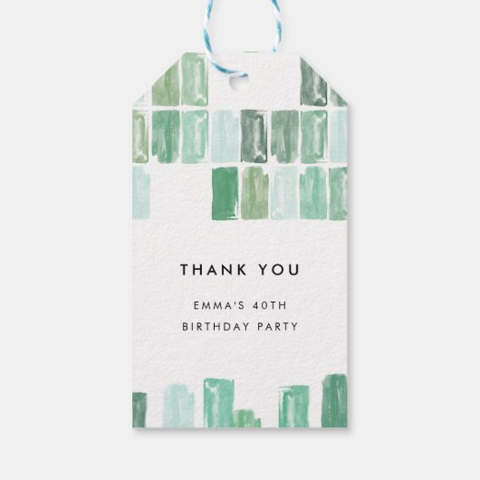 Emerald Green schilderde juwelen Dank u Cadeaulabel (Achterkant)