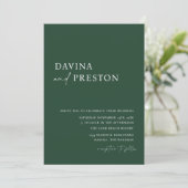 Emerald Green Script Modern Simple Photo Wedding Kaart (Staand voorkant)