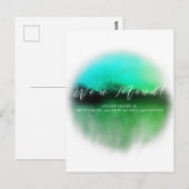 Emerald Green Script Moving Announement Briefkaart (Voorkant / Achterkant)