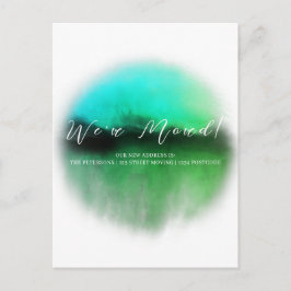 Emerald Green Script Moving Announement Briefkaart