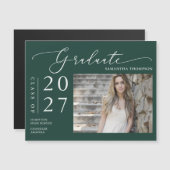 Emerald Green Script School Afstuderen Photo Magne (Voorkant / Achterkant)
