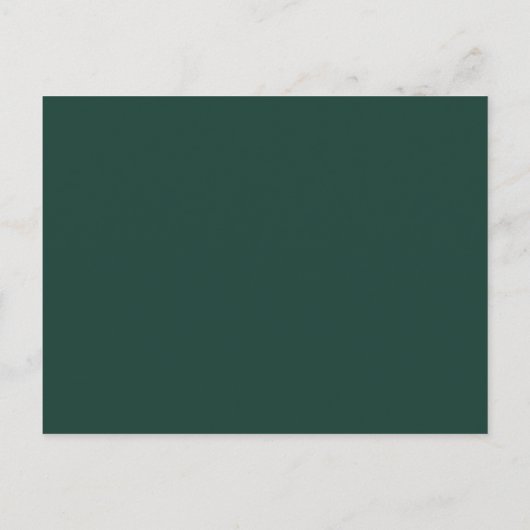 Emerald Green Script Wedding Save the Date Card Briefkaart (Achterkant)