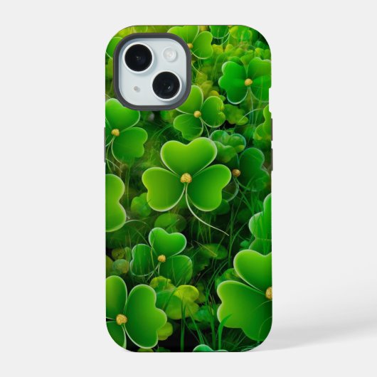 Emerald Green Shamrock hoesjes iPhone 15 Case (Achterkant)