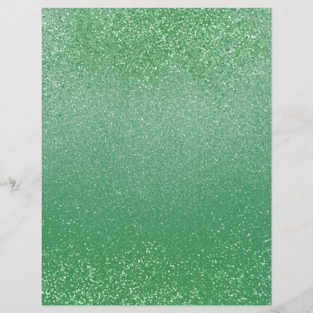 Emerald Green Shimmer Glitter Dust Scrapbook Paper (Voorkant)