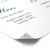 Emerald Green Signature Drink wedding sign Poster (Hoek)