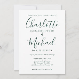 Emerald Green Signature Script Trouwkaart Kaart