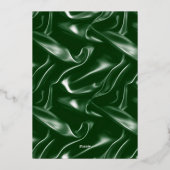 Emerald Green Silk Calligraphy Save the Date Folie Uitnodiging (Achterkant)