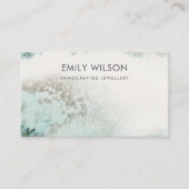 Emerald Green Silver Agaat Blank Display Kaart Visitekaartje (Voorkant)