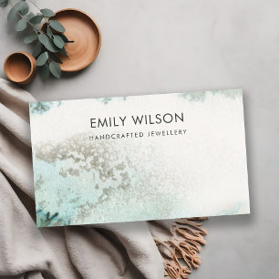 Emerald Green Silver Agaat Blank Display Kaart Visitekaartje
