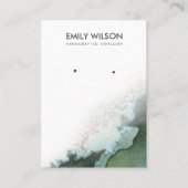 Emerald Green Silver Agaat Oorbel Display Kaart Visitekaartje (Voorkant)