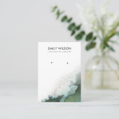 Emerald Green Silver Agaat Oorbel Display Kaart Visitekaartje (Staand voorkant)