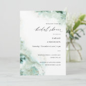 Emerald Green Silver Agate Vrijgezellenfeest Invit Bedankkaart (Staand voorkant)