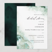 Emerald Green Silver Agate Vrijgezellenfeest Invit Bedankkaart (Voorkant / Achterkant)