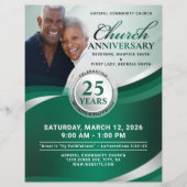 Emerald Green & Silver Church Anniversary Flyer (Voorkant)