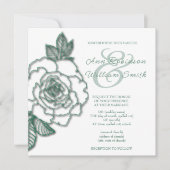 Emerald green Silver Elegant Wedding Kaart (Voorkant)