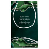 Emerald Green, Silver en Pearl Gift Bag Klein Cadeauzakje (Achterkant)