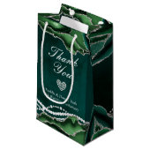 Emerald Green, Silver en Pearl Gift Bag Klein Cadeauzakje (Voorkant Gekanteld)