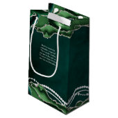 Emerald Green, Silver en Pearl Gift Bag Klein Cadeauzakje (Achterkant Gekanteld)