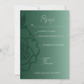 Emerald green Silver floral Elegant Wedding (Voorkant)