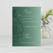 Emerald green Silver floral Elegant Wedding (Staand voorkant)