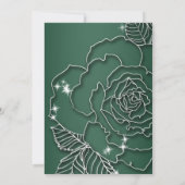 Emerald green Silver floral Elegant Wedding (Achterkant)