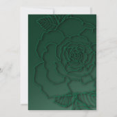 Emerald green Silver floral Elegant Wedding Save The Date (Achterkant)