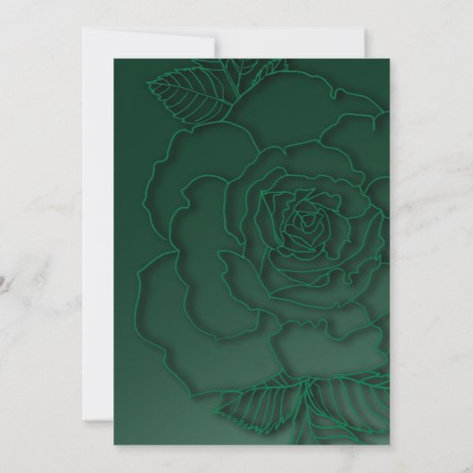Emerald green Silver floral Elegant Wedding Save The Date (Achterkant)