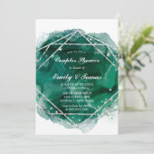 Emerald Green Silver Geometric Couples Shower (Staand voorkant)
