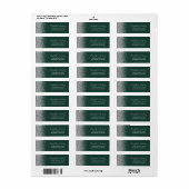 Emerald Green Silver Glitter retouradres Etiket (Full Sheet)