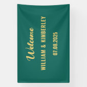 Emerald Green Simple Elegant Modern Wedding Spandoek (Verticaal)