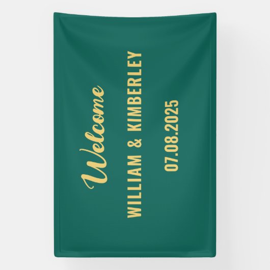 Emerald Green Simple Elegant Modern Wedding Spandoek (Verticaal)