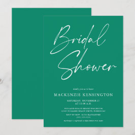 Emerald Green Simple Elegant Vrijgezellenfeest Kaart