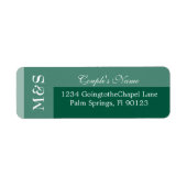 Emerald Green Simple Modern Chic Script Wedding Etiket (Voorkant)